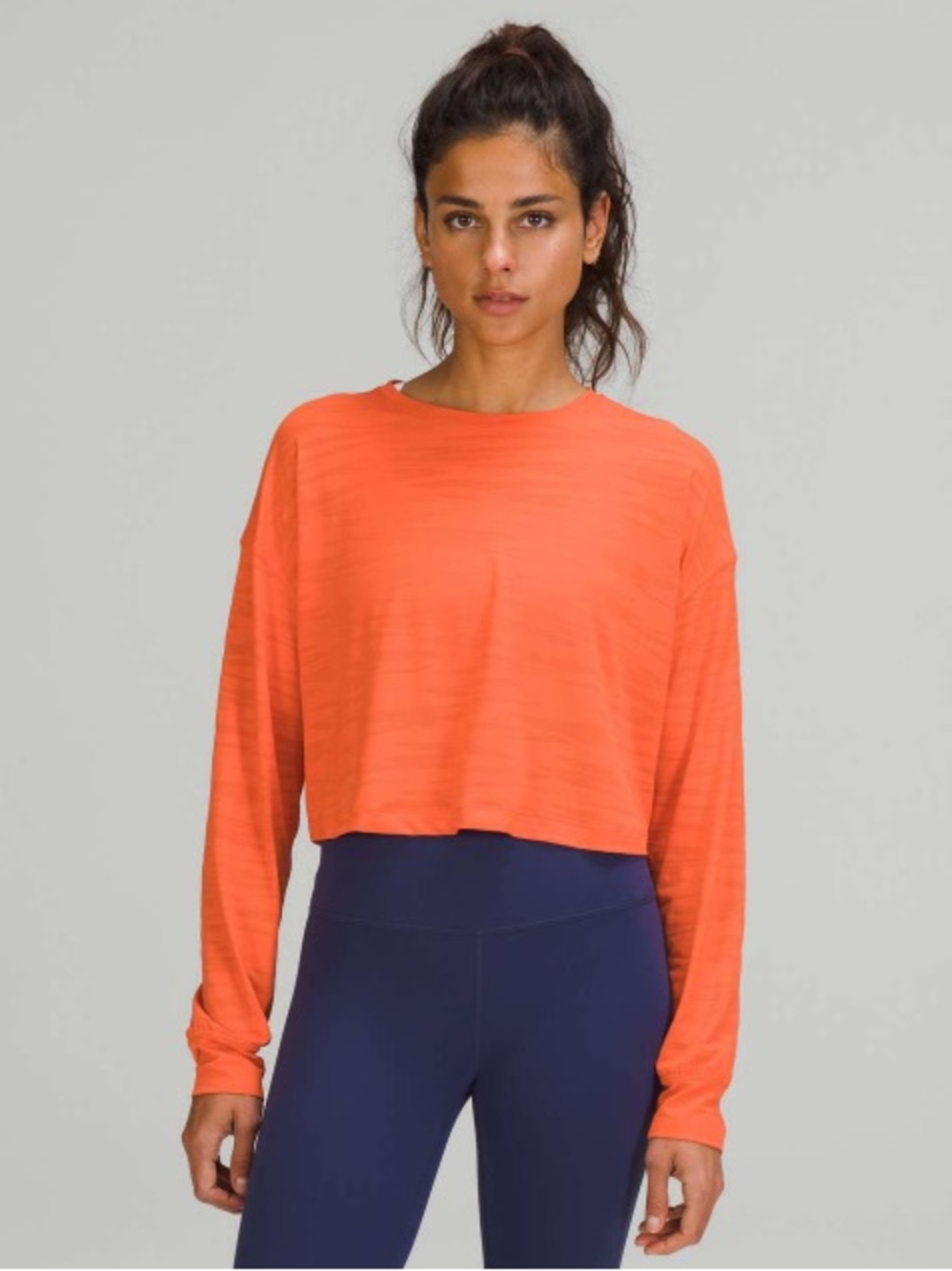 LULULEMON Coral/Orange Muscle Love Long Sleeve Shirt Size 2